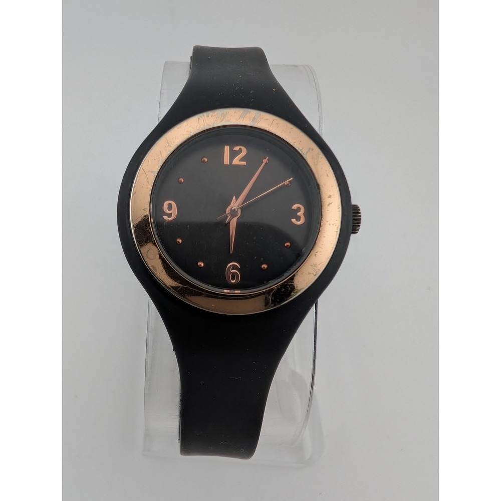 Timeβ and Tru Watch Women 30mm Case Black Silicone Band- New Battery